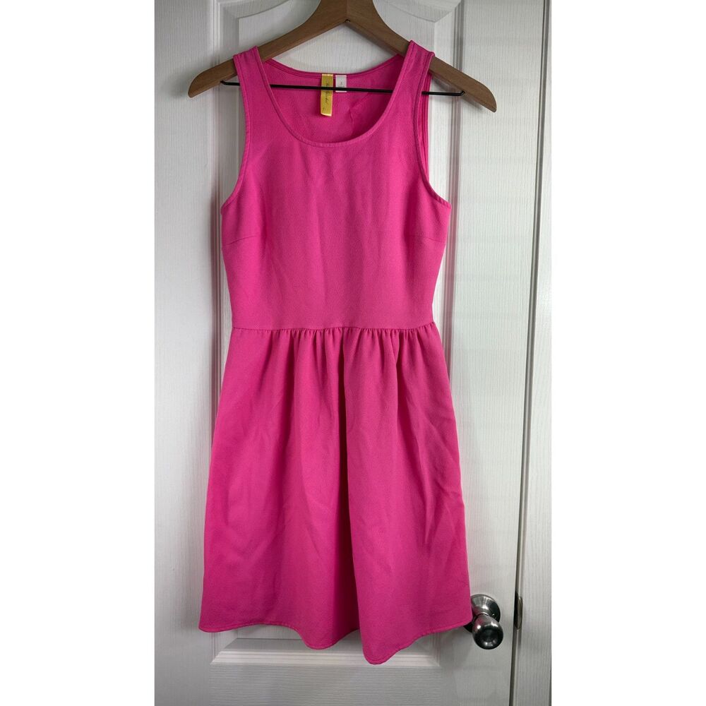 Bee Stitched Women's Pink Sleeveless Dress Scalloped Open Back Size S Small
